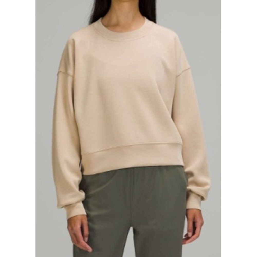 Lululemon Perfectly Oversized Crew Sweatshirt Womens 2 Peach Cropped Athleisure